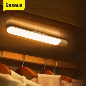 Baseus LED Wardrobe Light PIR Motion Sensor Light USB Rechargeable Night Light LED Night Lamp Magnet Wall Light Warm White Light