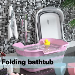 Newborn Baby Folding Bath Tub Pet Folding Bathtub Storage Non-Slip Cat Dog Bath Tubs Safety Children Tub Bathroom Accessorie
